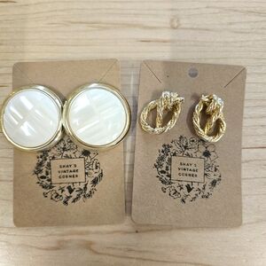 2 Pairs Vintage Stud Earrings